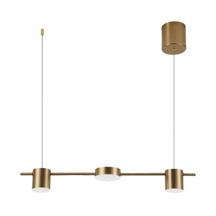 Modern Aluminium Pendant Lamp - AuraDrum-Gold-3-White-Nora Luxe