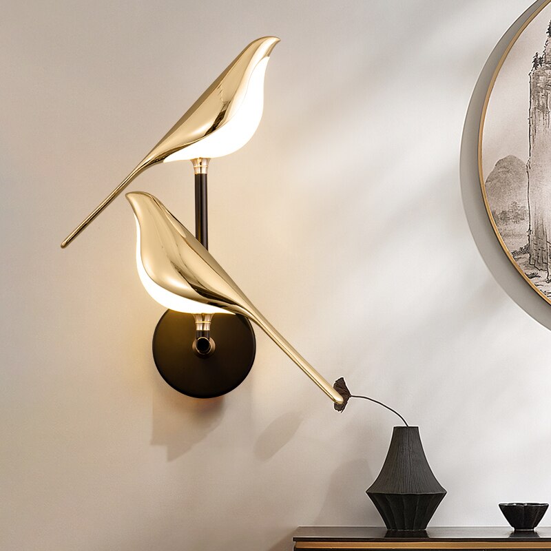 Modern Birds Wall Lamp - AviaryGlow-1 Bird Wall Lamp-Nora Luxe