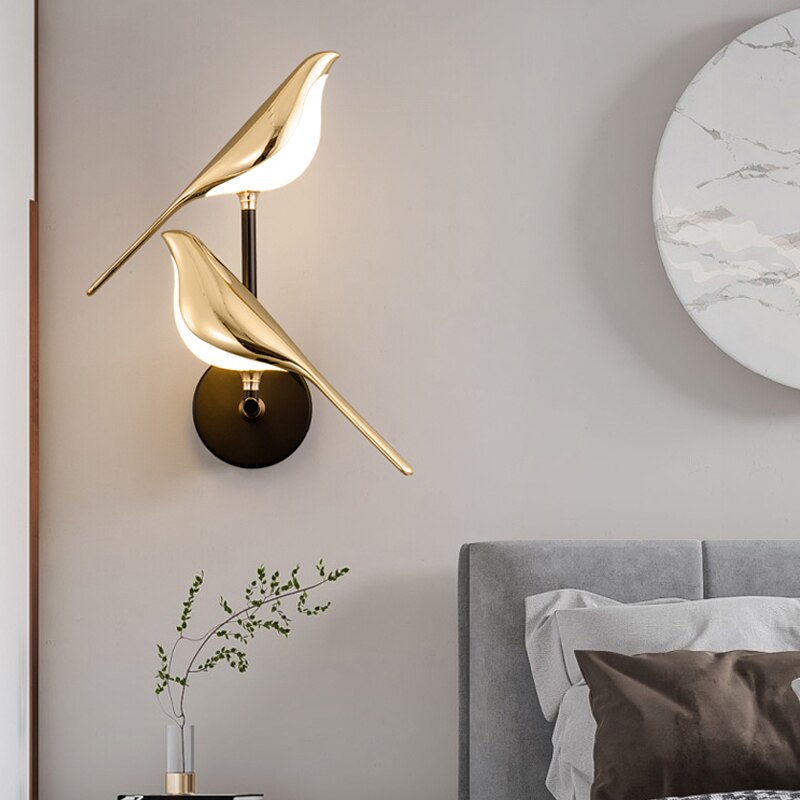 Modern Birds Wall Lamp - AviaryGlow-1 Bird Wall Lamp-Nora Luxe