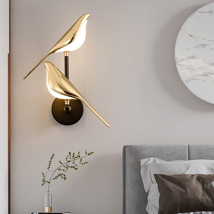 Modern Birds Wall Lamp - AviaryGlow-1 Bird Wall Lamp-Nora Luxe