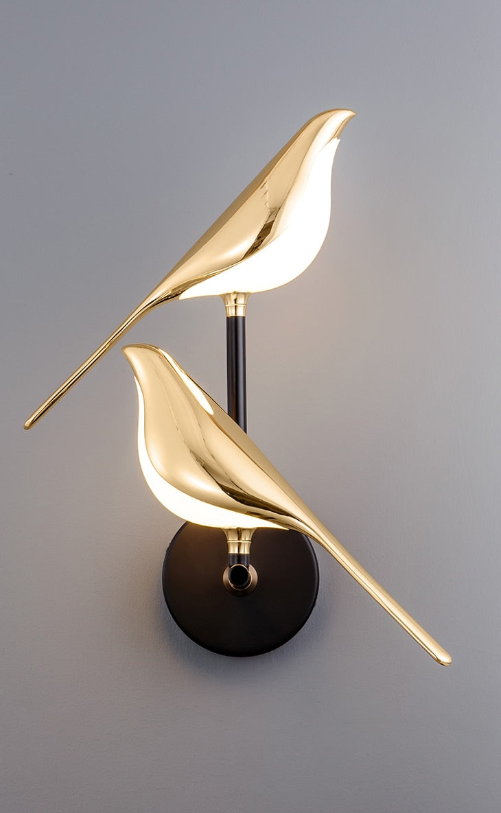 Modern Birds Wall Lamp - AviaryGlow-2 Bird Wall Lamp-Nora Luxe