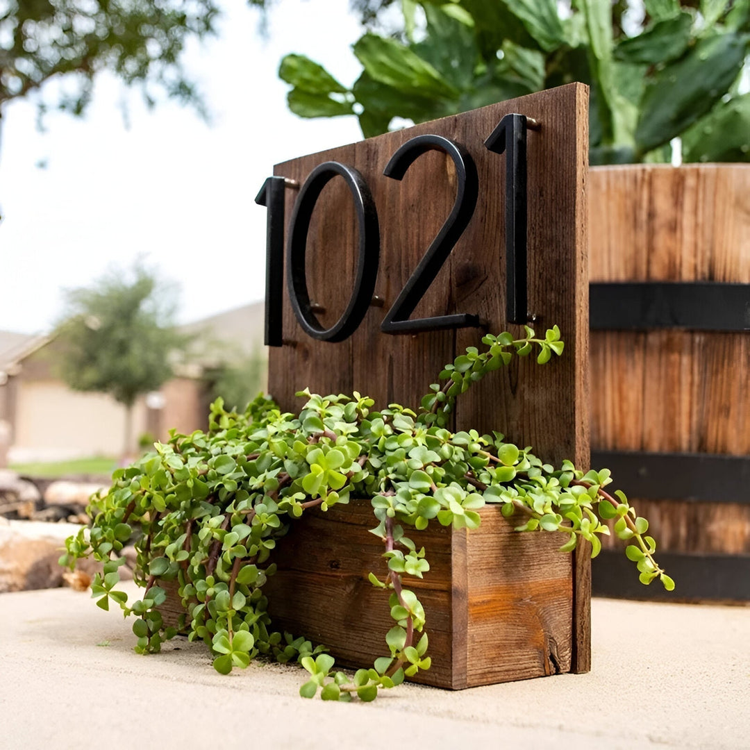 Modern Black House Numbers with Floating Design – Numbré-0-The Livary