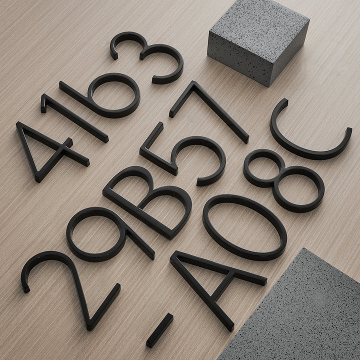 Modern Black House Numbers with Floating Design – Numbré-0-The Livary