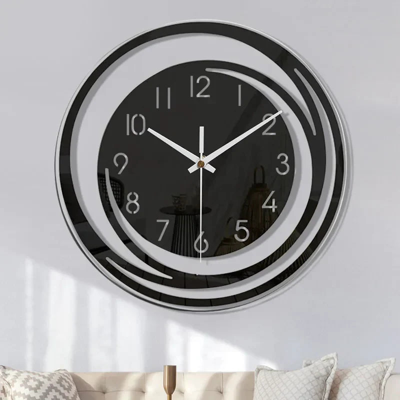Modern Black Wall Clock made of Acrylic - ScandiTime-Nora Luxe