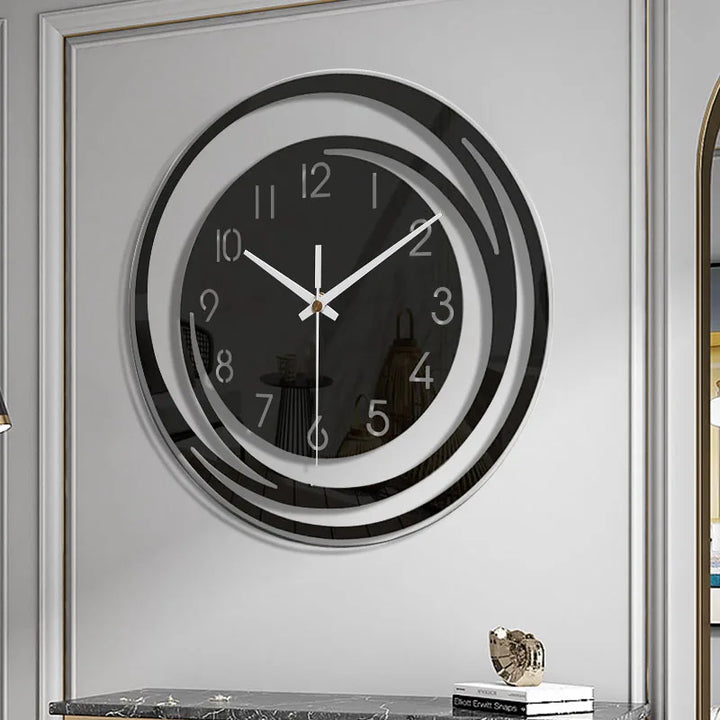 Modern Black Wall Clock made of Acrylic - ScandiTime-Nora Luxe