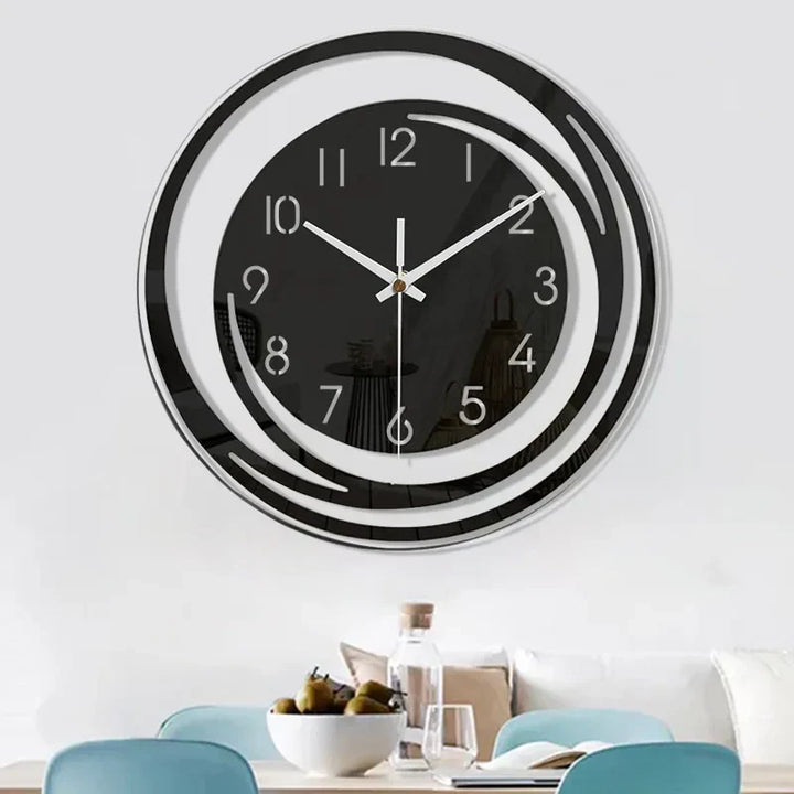Modern Black Wall Clock made of Acrylic - ScandiTime-Nora Luxe