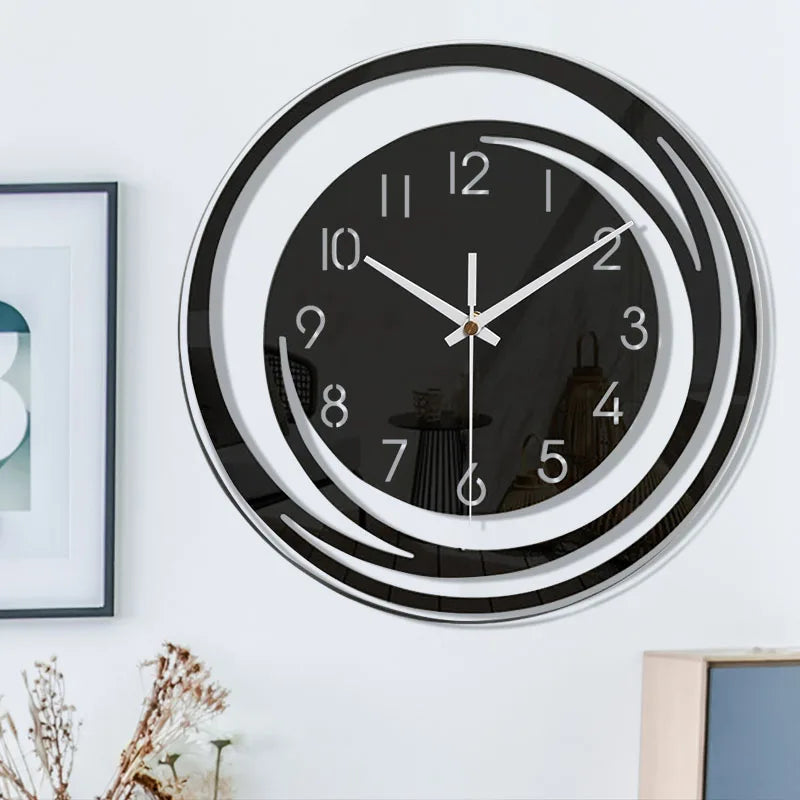 Modern Black Wall Clock made of Acrylic - ScandiTime-Nora Luxe