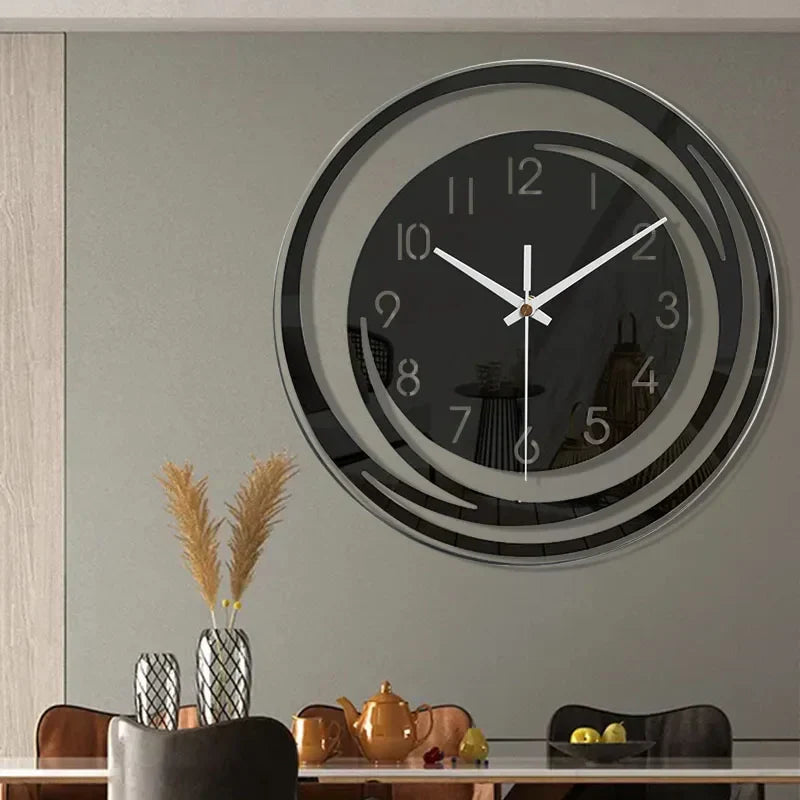 Modern Black Wall Clock made of Acrylic - ScandiTime-Nora Luxe