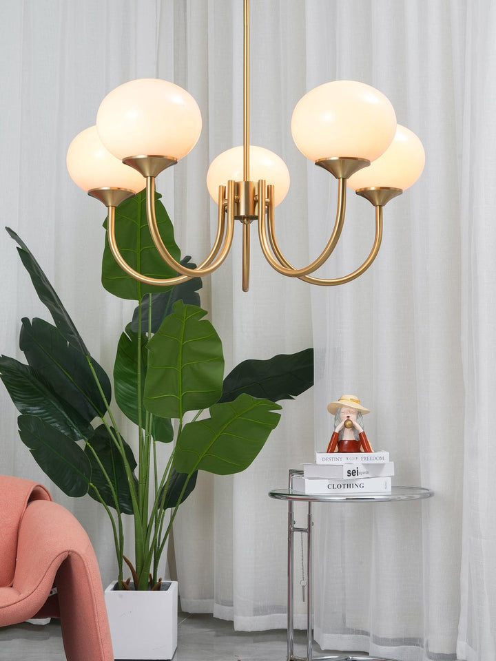 Modern Chandelier - LuxeGlow-Copper+Pink-3 Heads ∅ 18.1″ x H 13.4″ / Dia 46cm x H 34cm-Nora Luxe