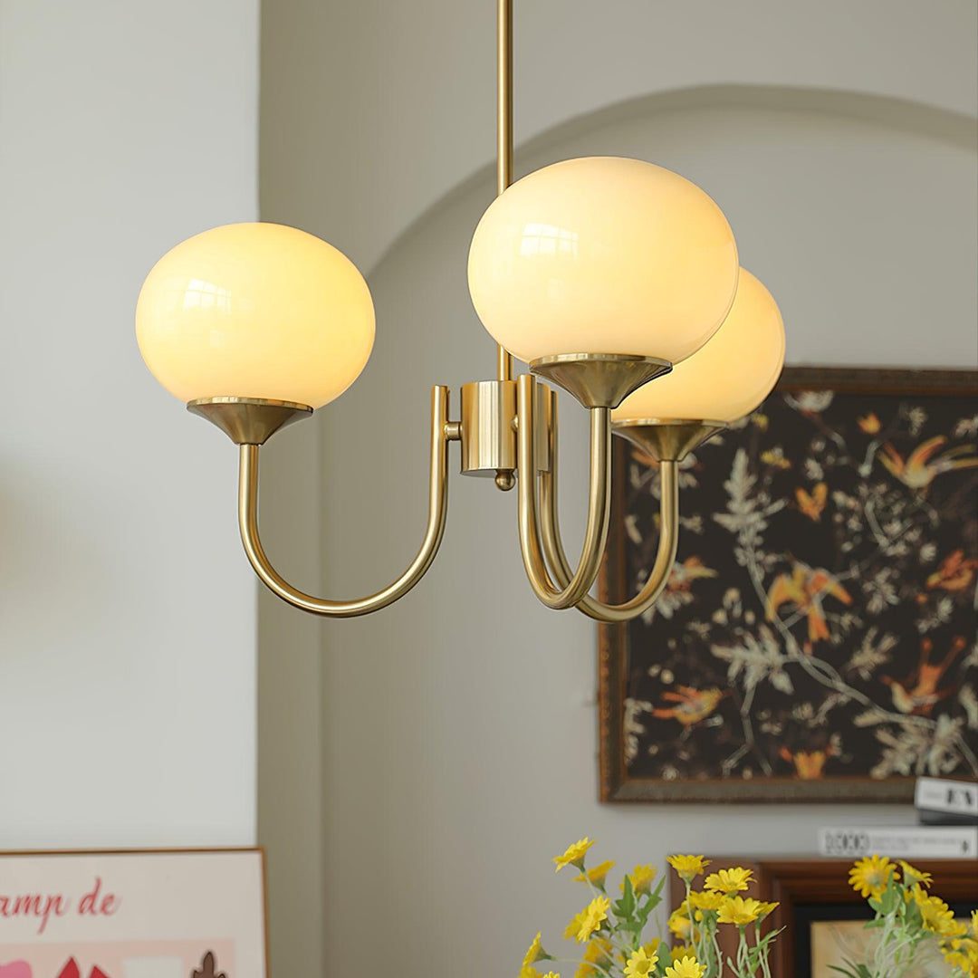 Modern Chandelier - LuxeGlow-Copper+Pink-3 Heads ∅ 18.1″ x H 13.4″ / Dia 46cm x H 34cm-Nora Luxe
