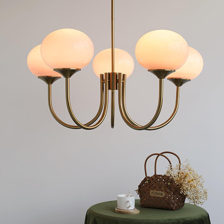 Modern Chandelier - LuxeGlow-Copper+Pink-3 Heads ∅ 18.1″ x H 13.4″ / Dia 46cm x H 34cm-Nora Luxe