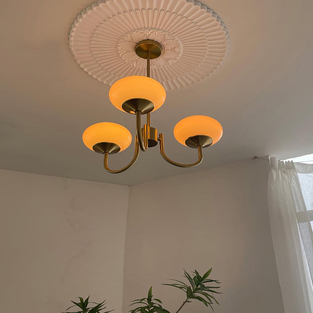 Modern Chandelier - LuxeGlow-Copper+Pink-3 Heads ∅ 18.1″ x H 13.4″ / Dia 46cm x H 34cm-Nora Luxe
