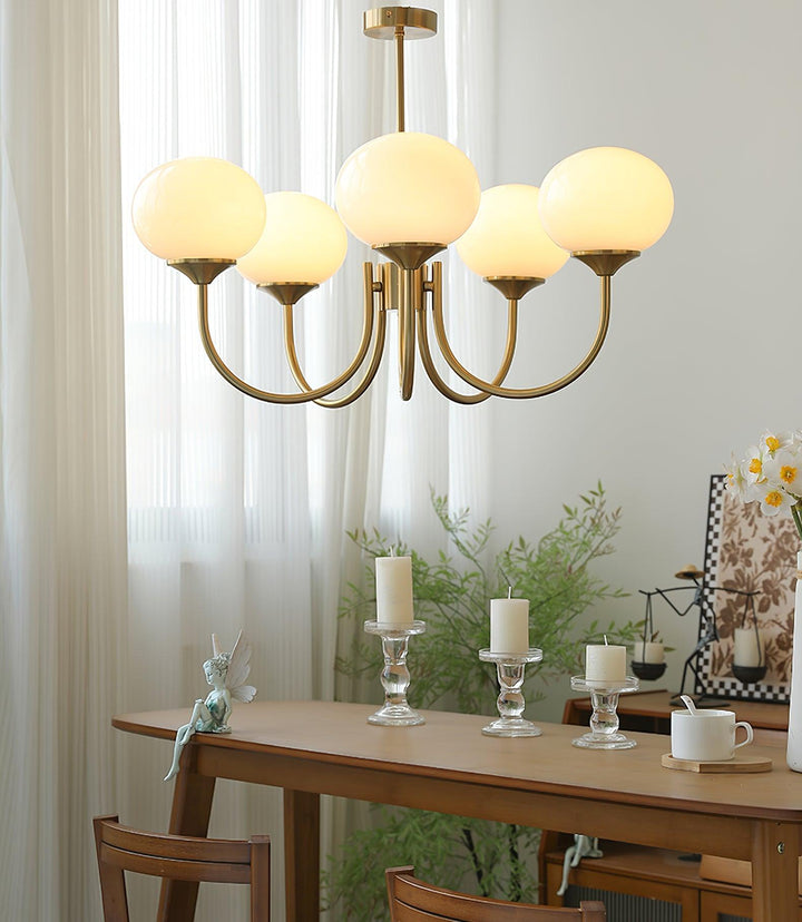 Modern Chandelier - LuxeGlow-Copper+Pink-3 Heads ∅ 18.1″ x H 13.4″ / Dia 46cm x H 34cm-Nora Luxe