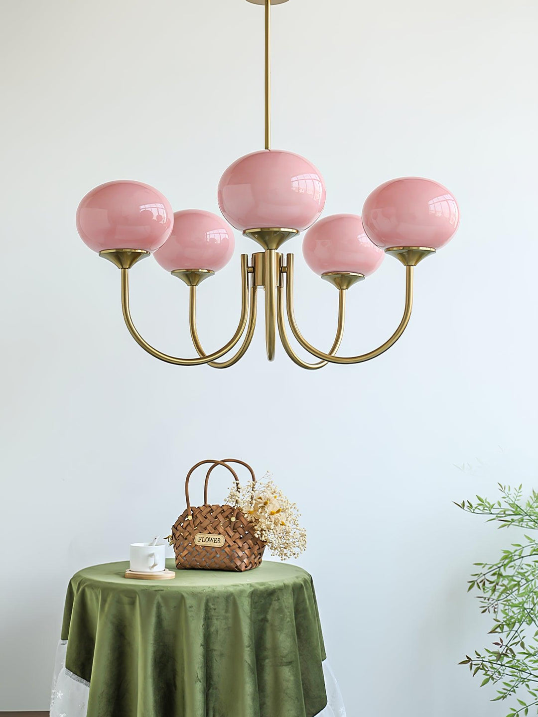 Modern Chandelier - LuxeGlow-Copper+Pink-3 Heads ∅ 18.1″ x H 13.4″ / Dia 46cm x H 34cm-Nora Luxe