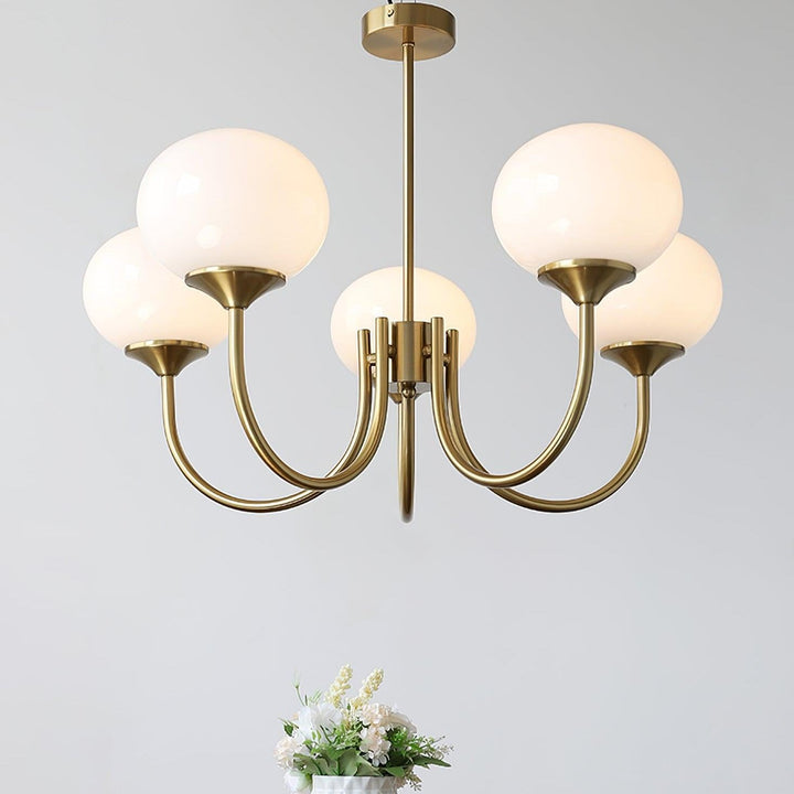 Modern Chandelier - LuxeGlow-Copper+Pink-3 Heads ∅ 18.1″ x H 13.4″ / Dia 46cm x H 34cm-Nora Luxe
