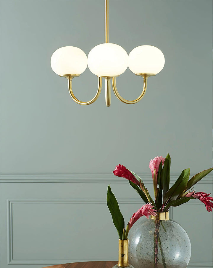 Modern Chandelier - LuxeGlow-Copper+Pink-3 Heads ∅ 18.1″ x H 13.4″ / Dia 46cm x H 34cm-Nora Luxe