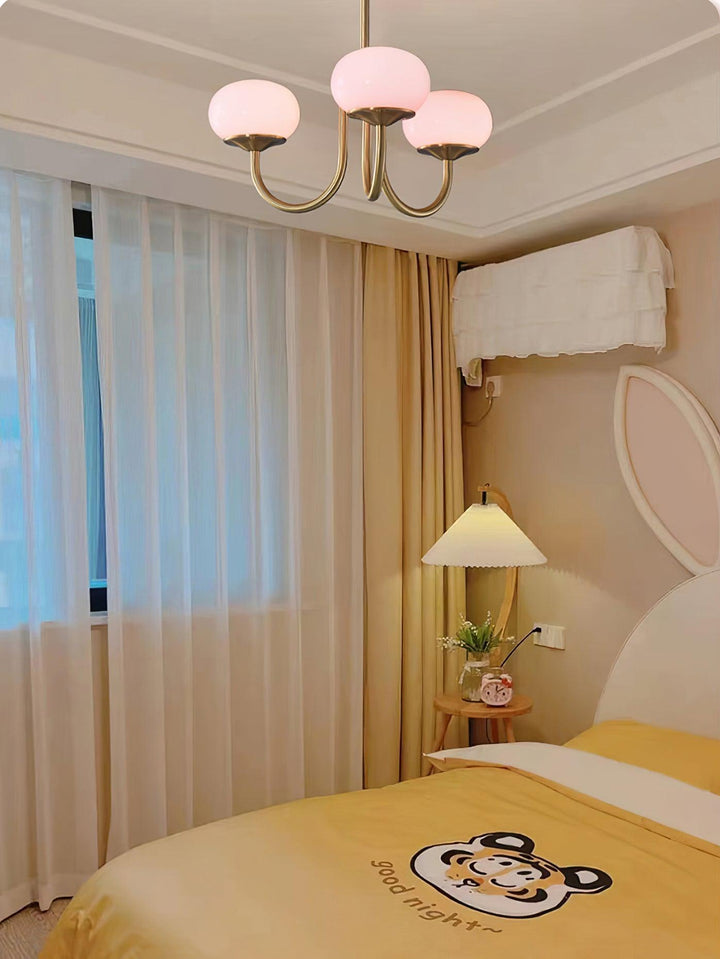 Modern Chandelier - LuxeGlow-Copper+Pink-3 Heads ∅ 18.1″ x H 13.4″ / Dia 46cm x H 34cm-Nora Luxe