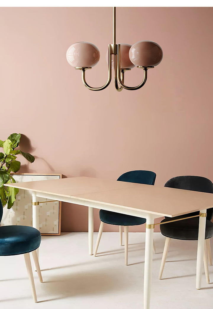 Modern Chandelier - LuxeGlow-Copper+Pink-3 Heads ∅ 18.1″ x H 13.4″ / Dia 46cm x H 34cm-Nora Luxe