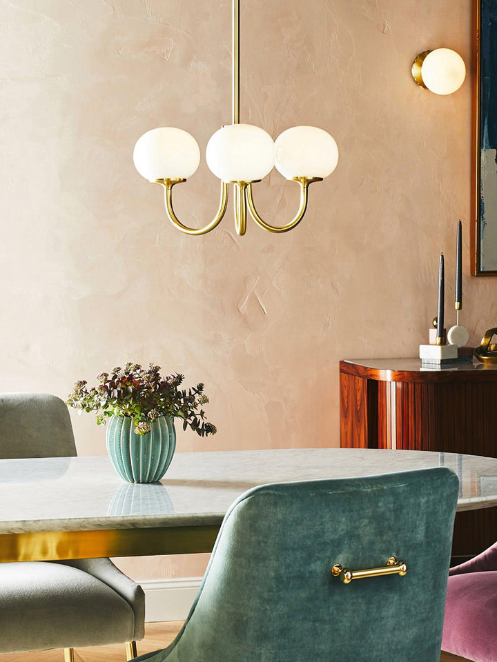 Modern Chandelier - LuxeGlow-Copper+Pink-3 Heads ∅ 18.1″ x H 13.4″ / Dia 46cm x H 34cm-Nora Luxe