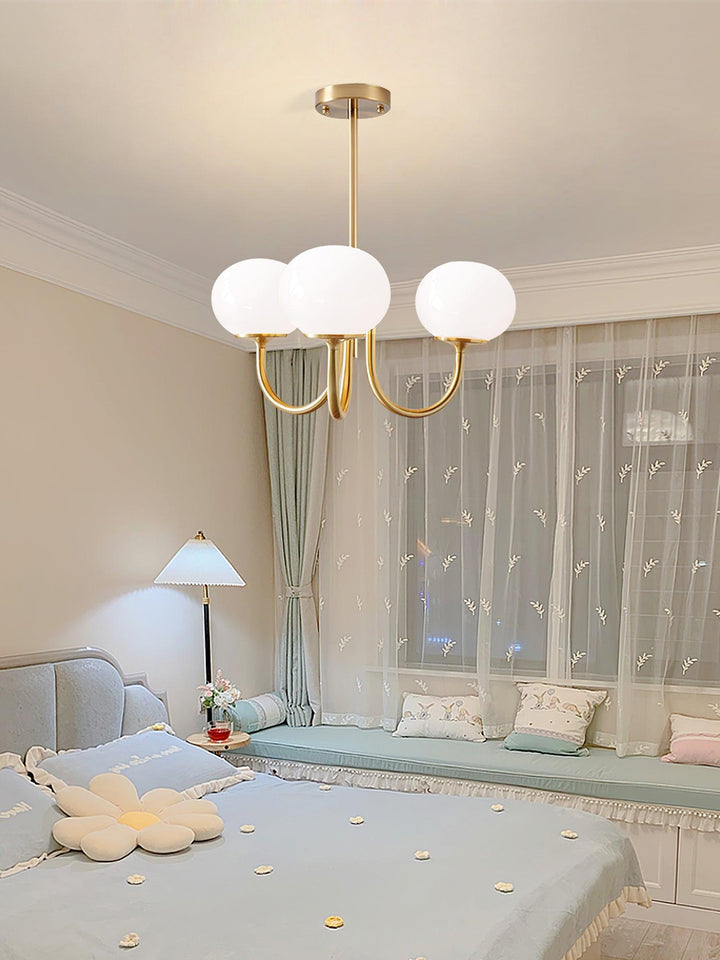 Modern Chandelier - LuxeGlow-Copper+Pink-3 Heads ∅ 18.1″ x H 13.4″ / Dia 46cm x H 34cm-Nora Luxe