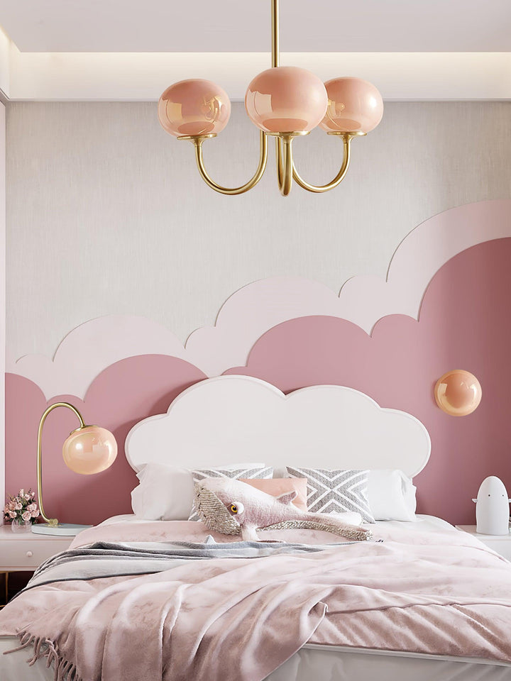 Modern Chandelier - LuxeGlow-Copper+Pink-3 Heads ∅ 18.1″ x H 13.4″ / Dia 46cm x H 34cm-Nora Luxe