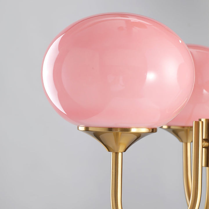 Modern Chandelier - LuxeGlow-Copper+Pink-3 Heads ∅ 18.1″ x H 13.4″ / Dia 46cm x H 34cm-Nora Luxe