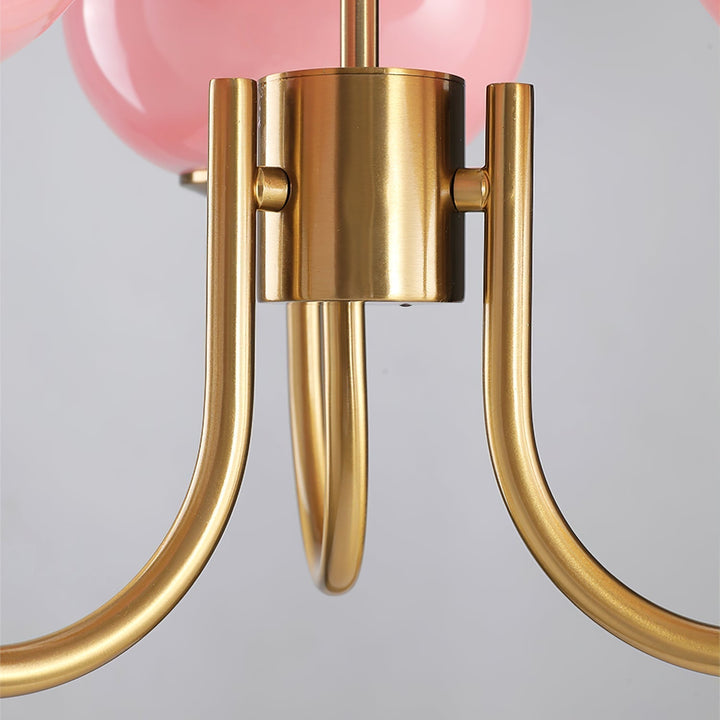 Modern Chandelier - LuxeGlow-Copper+Pink-3 Heads ∅ 18.1″ x H 13.4″ / Dia 46cm x H 34cm-Nora Luxe