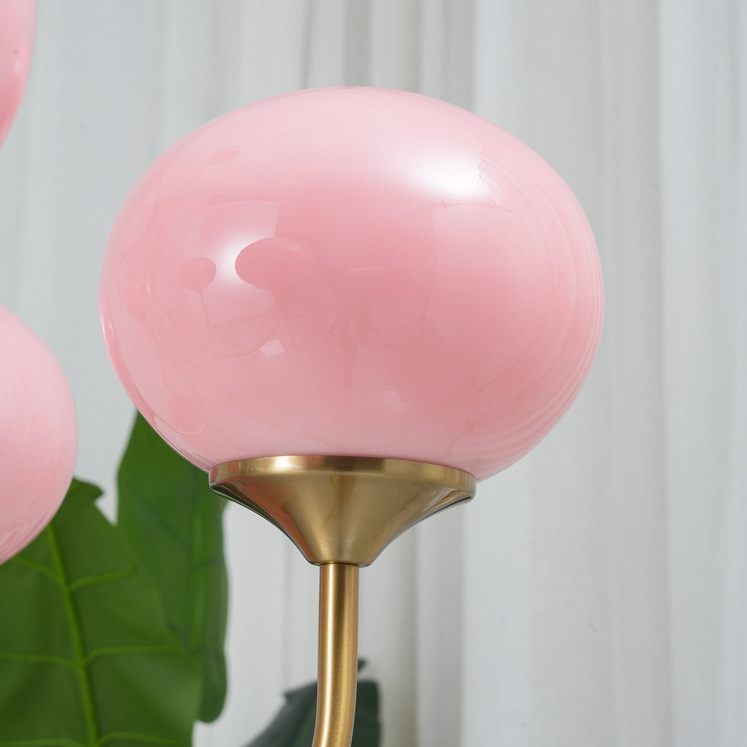 Modern Chandelier - LuxeGlow-Copper+Pink-3 Heads ∅ 18.1″ x H 13.4″ / Dia 46cm x H 34cm-Nora Luxe