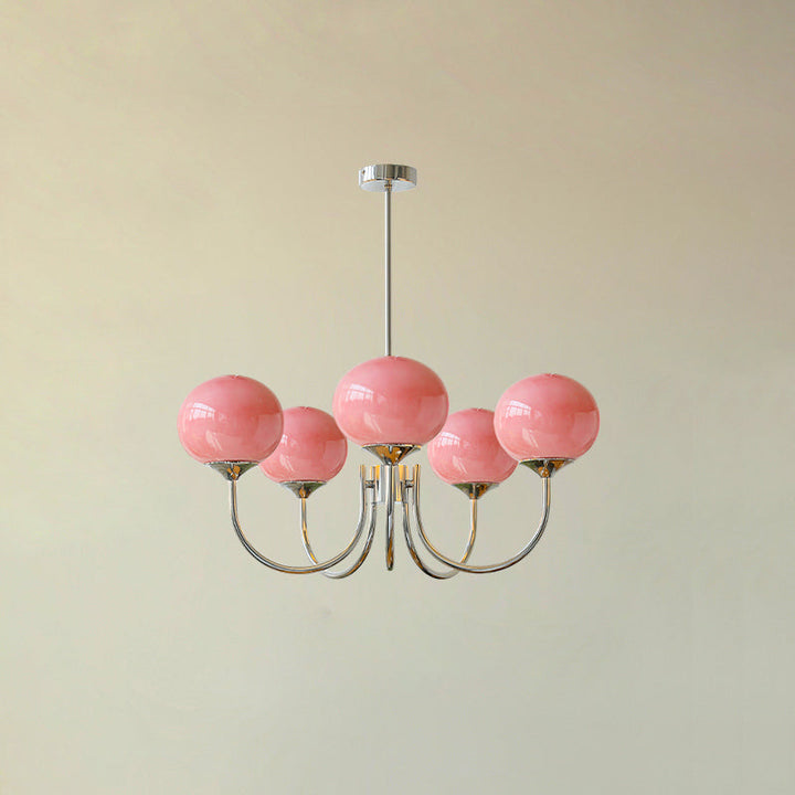Modern Chandelier - LuxeGlow-Copper+Pink-3 Heads ∅ 18.1″ x H 13.4″ / Dia 46cm x H 34cm-Nora Luxe