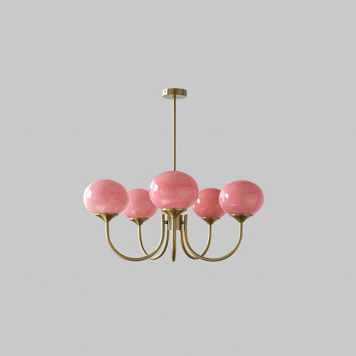 Modern Chandelier - LuxeGlow-Copper+Pink-3 Heads ∅ 18.1″ x H 13.4″ / Dia 46cm x H 34cm-Nora Luxe