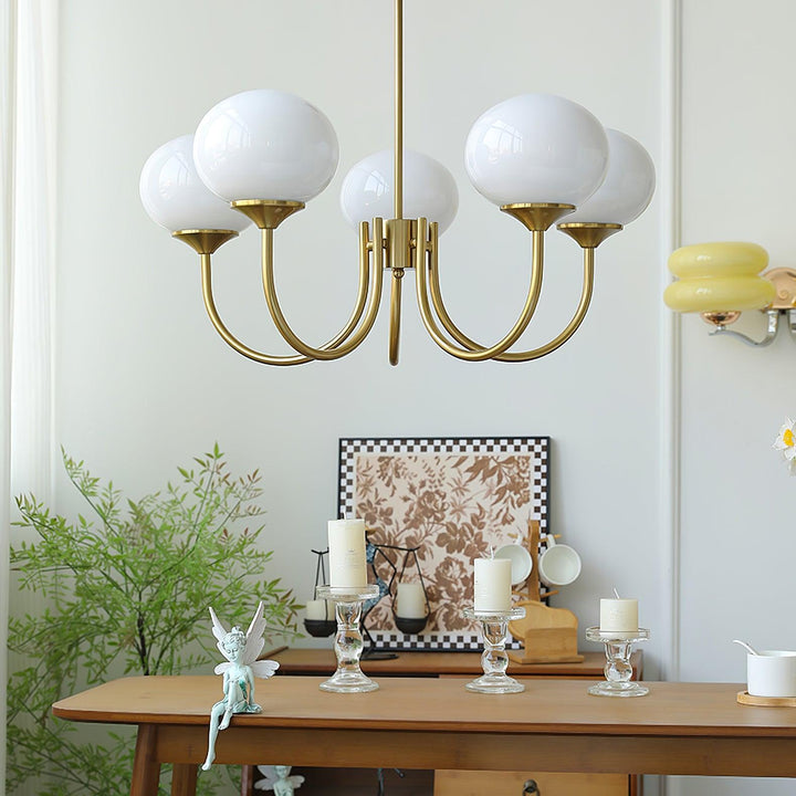 Modern Chandelier - LuxeGlow-Copper+Pink-3 Heads ∅ 18.1″ x H 13.4″ / Dia 46cm x H 34cm-Nora Luxe