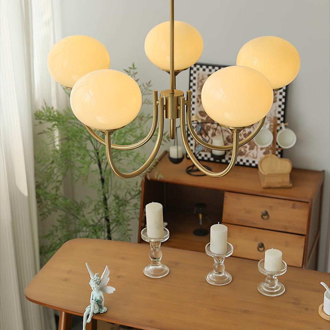 Modern Chandelier - LuxeGlow-Copper+Pink-3 Heads ∅ 18.1″ x H 13.4″ / Dia 46cm x H 34cm-Nora Luxe