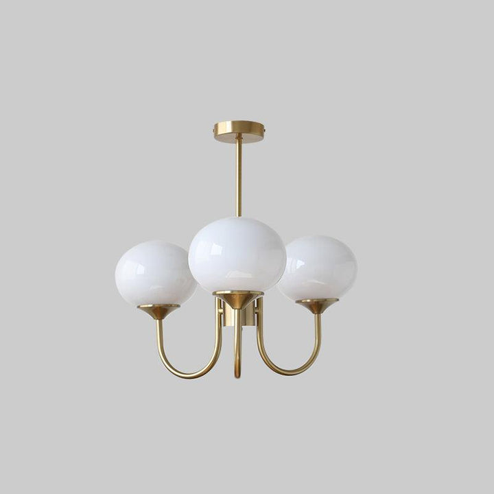 Modern Chandelier - LuxeGlow-Copper+White-3 Heads ∅ 18.1″ x H 13.4″ / Dia 46cm x H 34cm-Nora Luxe