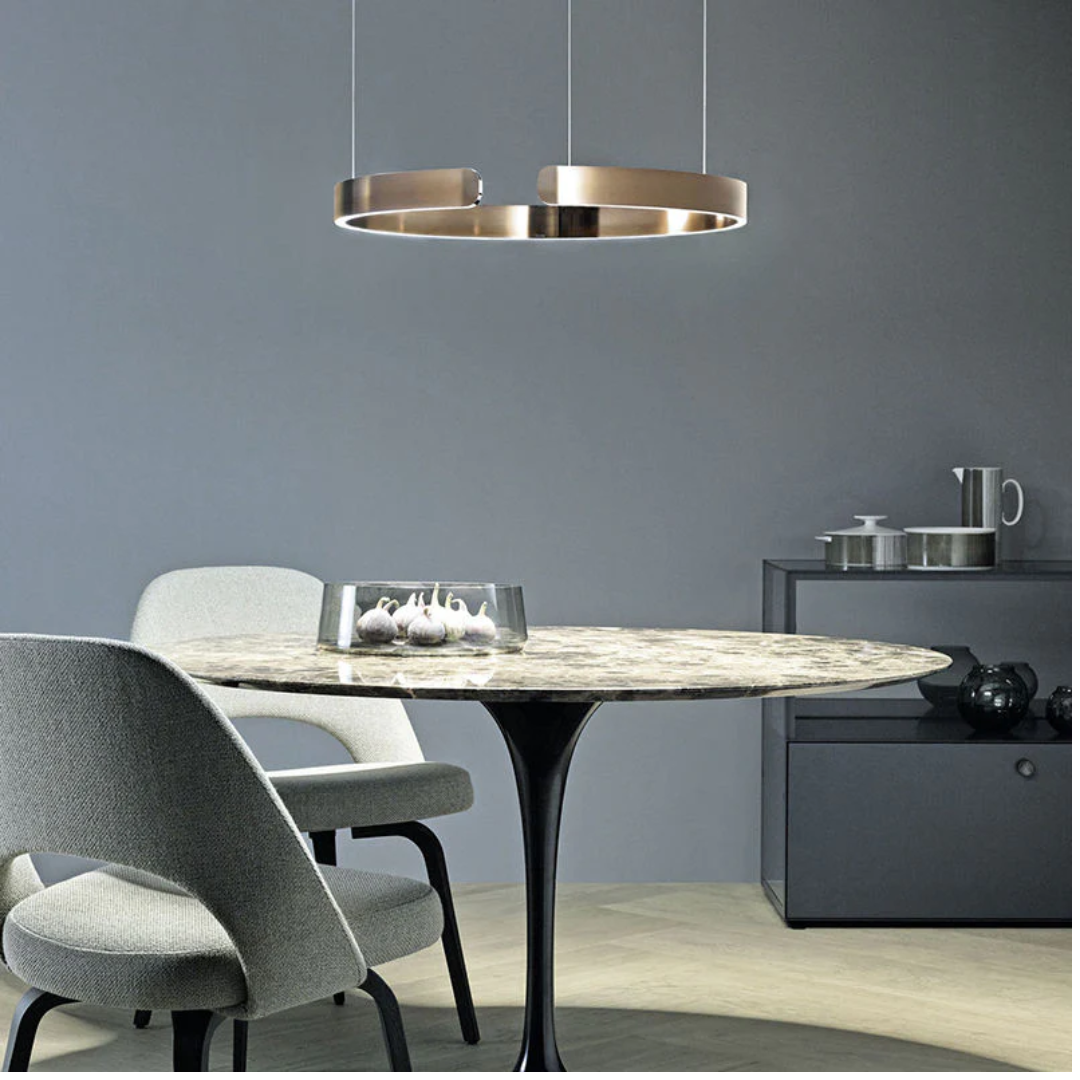 Modern Circle LED Pendant Light - HaloRing-Gold-3 Colors-31.50 in-Nora Luxe