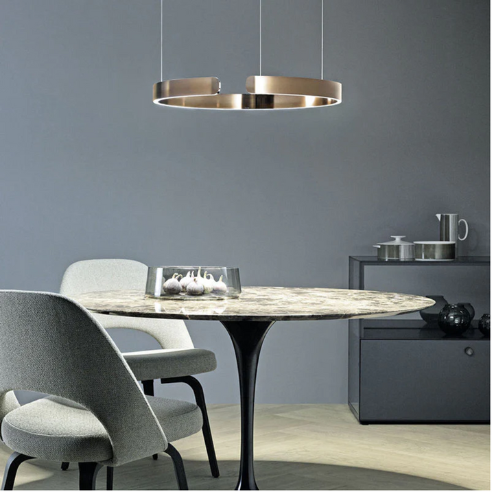 Modern Circle LED Pendant Light - HaloRing-Gold-3 Colors-31.50 in-Nora Luxe
