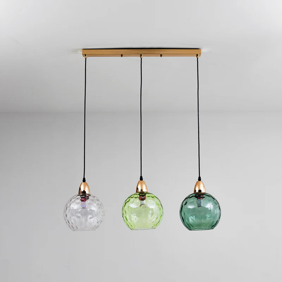 Modern Cluster Pendant Light with 3 Lamps - Cascade-Green-Lang-Nora Luxe