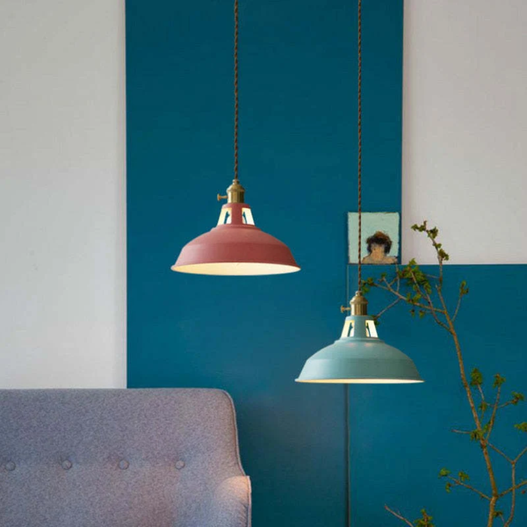 Modern Colorful LED Pendant Light - ChromaLuxe-Blue-Warm White-Nora Luxe