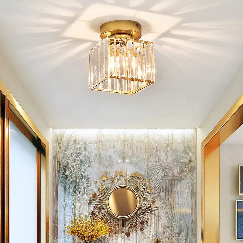 Modern Crystal Ceiling Light - CrystalGlow-Black-Square-Nora Luxe
