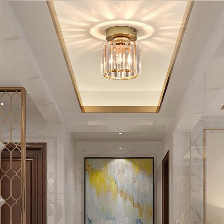 Modern Crystal Ceiling Light - CrystalGlow-Black-Square-Nora Luxe
