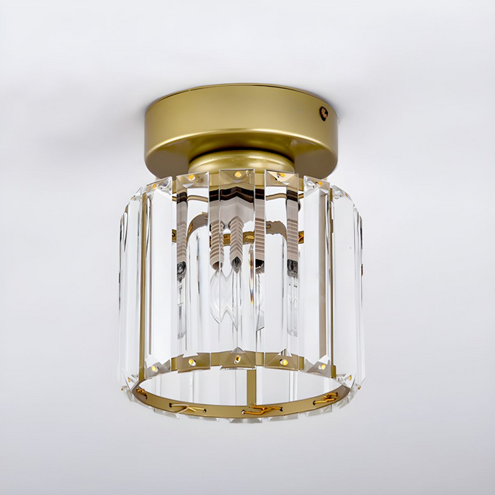 Modern Crystal Ceiling Light - CrystalGlow-Black-Square-Nora Luxe