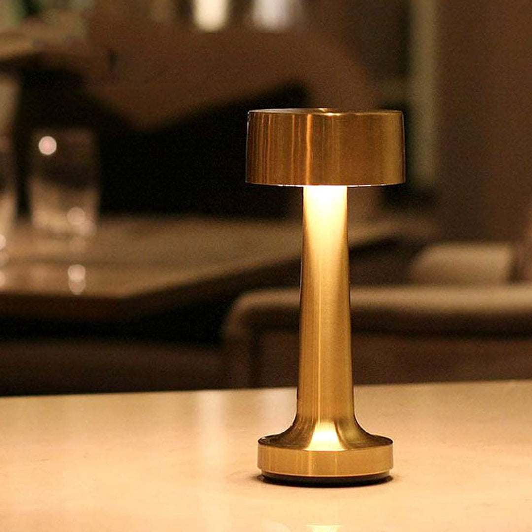 Modern Dimmerable Table Lamp - Victor-Gold-Cylinder-Nora Luxe