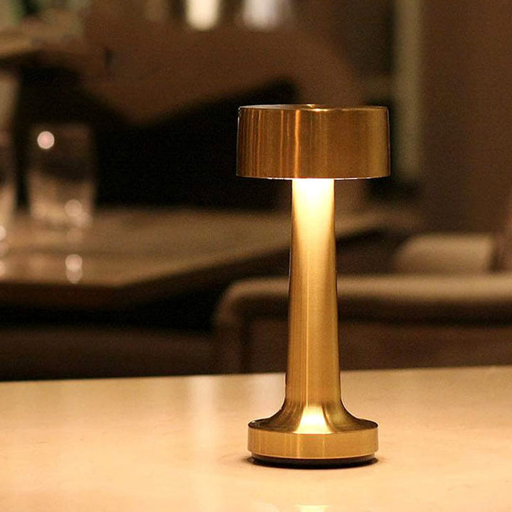 Modern Dimmerable Table Lamp - Victor-Gold-Cylinder-Nora Luxe