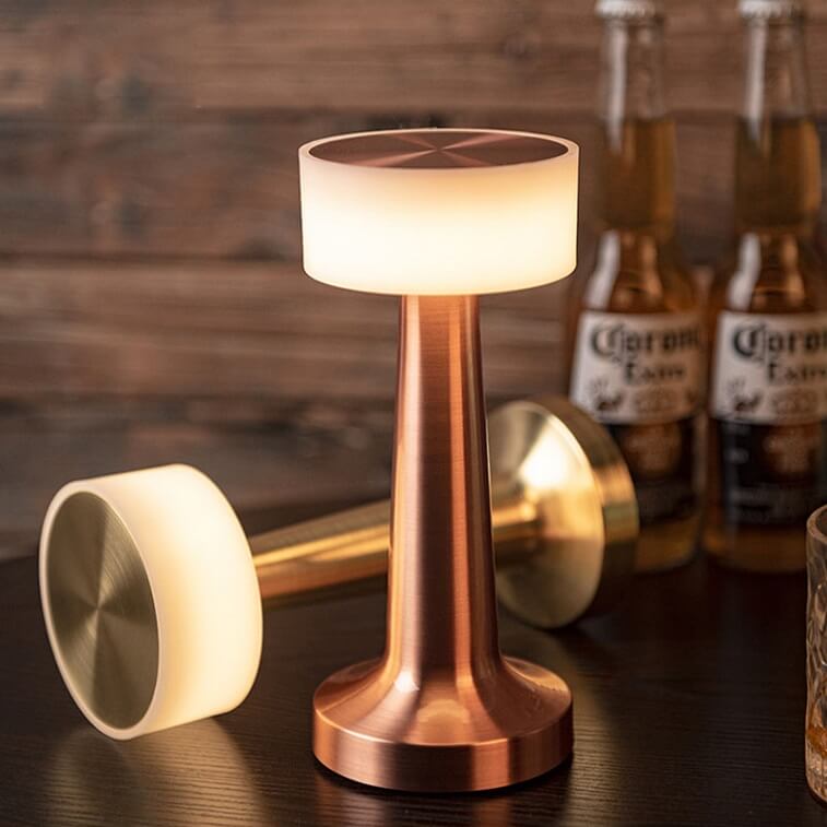 Modern Dimmerable Table Lamp - Victor-Gold-Cylinder-Nora Luxe