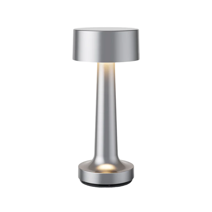 Modern Dimmerable Table Lamp - Victor-Silver-Cylinder-Nora Luxe