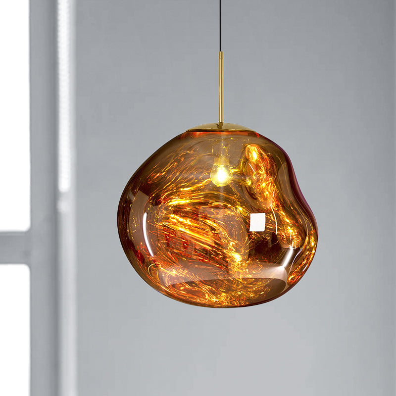Modern Glass Ceiling Light - LunaLux-Gold-7.87 inches-Nora Luxe