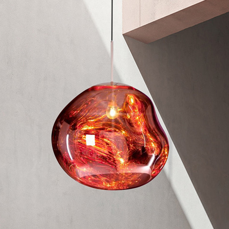Modern Glass Ceiling Light - LunaLux-Red-7.87 inches-Nora Luxe