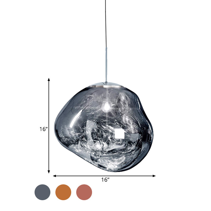 Modern Glass Ceiling Light - LunaLux-Silver-7.87 inches-Nora Luxe