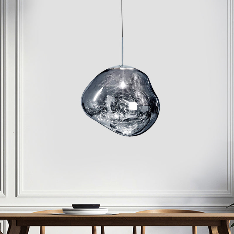 Modern Glass Ceiling Light - LunaLux-Silver-7.87 inches-Nora Luxe