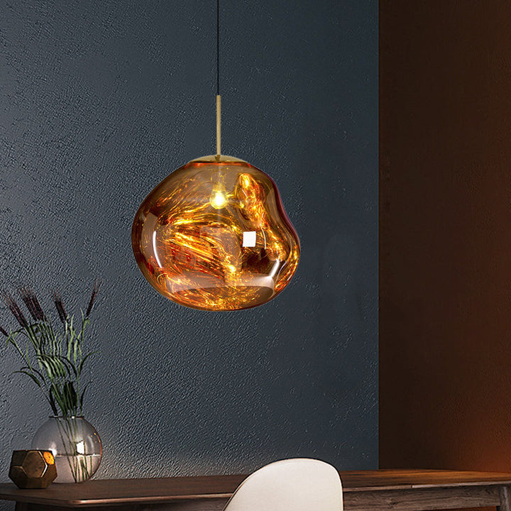 Modern Glass Ceiling Light - LunaLux-Silver-7.87 inches-Nora Luxe