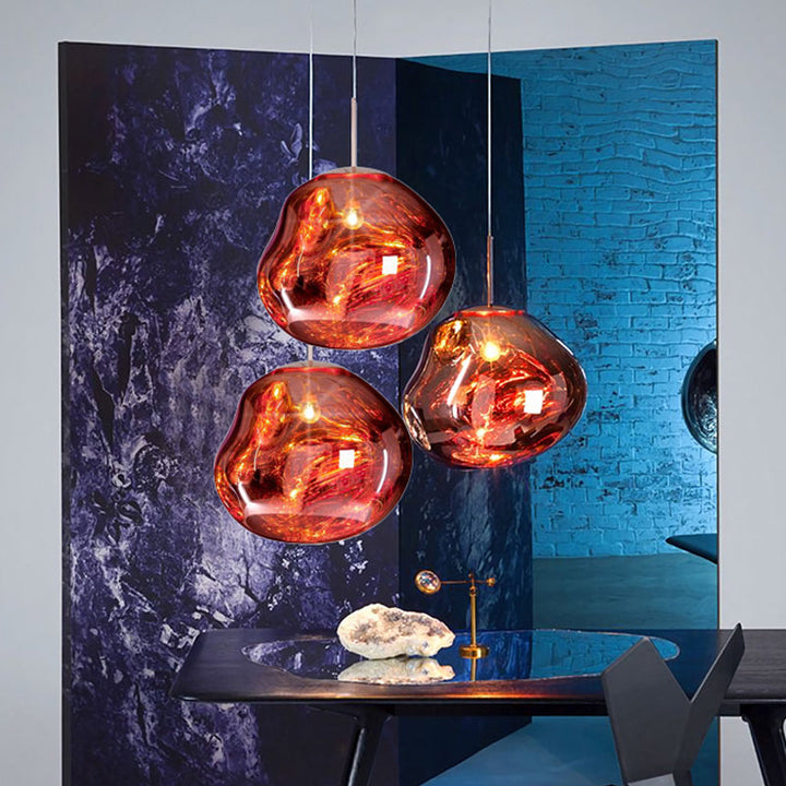 Modern Glass Ceiling Light - LunaLux-Silver-7.87 inches-Nora Luxe